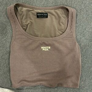 White Fox - Brown Double Lined Tank Top - Size S